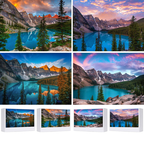 Jigsaw Puzzles 4 Pack 1000 Pieces for Adults,1000 Piece Puzzles for Adults,Moraine Lake at Sunrise Puzzle Set,The Moraine Lake in Rockies Banff National Park,Landscape Puzzle Gifts for Women & Mom