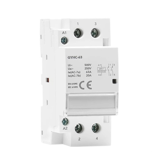 Din Rail AC Contactor 2P 40A 63A 2NO 2NC 1NO1NC House Use Or for Charging Pile Contactor 1Pcs (Color : 2P 40A 2NC)