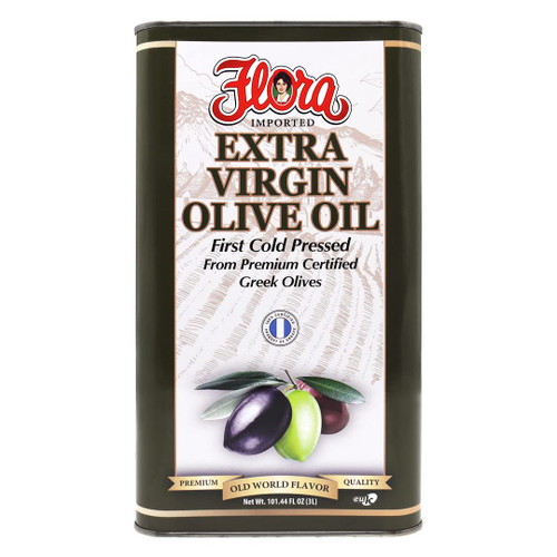 Flora 100% Greek Extra Virgin Olive Oil 101.44 Fl Oz (3L) Imported from Italy Flora 100% Greek Extra Virgin Olive Oil 101.44 Fl Oz (3L) Imported from Italy