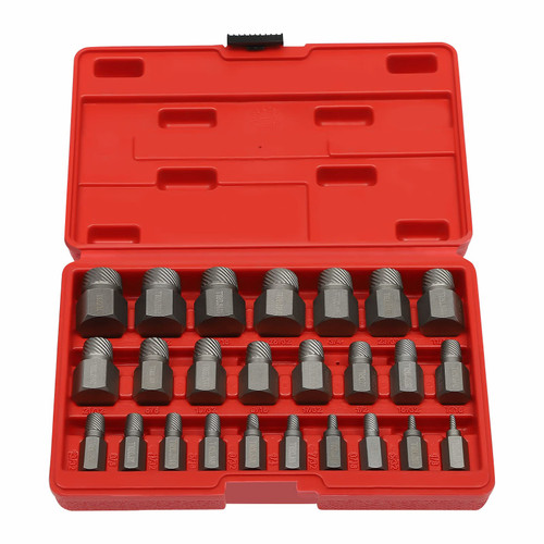 25PCS Bolt Extractor Set, Multi Spline Screw Extractor Set Stripped Damaged Bolt Nut Screw Removal Extractor Tool for Removing Broken Studs Bolts Socket Screws