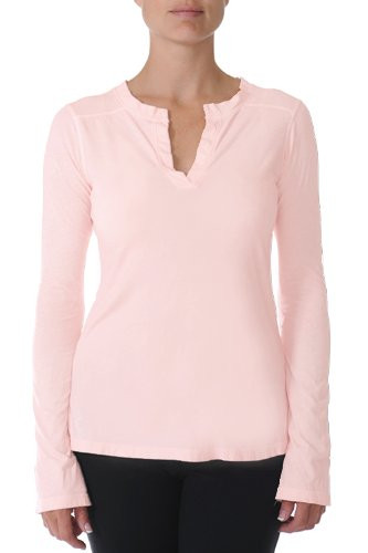 Organic Pima Henley, Peony Pink, Medium