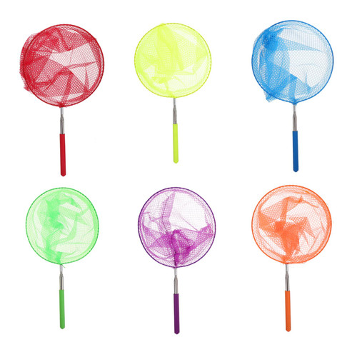 24 Pcs net Child Outdoor Stainless Steel Telescopic Butterfly net Nylon Retractable Insect net Toy net Bag Fishing net Telescoping net