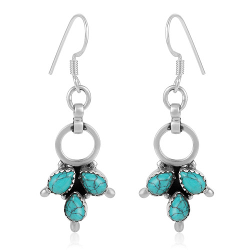 Turquoise Gemstone Drop Dangle Earrings 925 Sterling Silver for Women and Girls Turquoise Gemstone Drop Dangle Earrings 925 Sterling Silver for Women and Girls