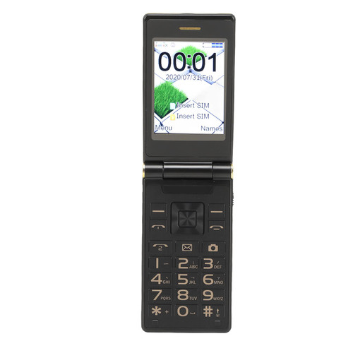 Unlocked Flip Phone 2G, Big Button Mobile Phone with Large Sound, Unlocked Flip Phone for Seniors, SOS, Flashlight, Dual Card Dual Standby, 5900mAh Battery(Gold)