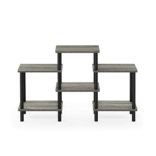 Furinno 18141GYW/BK Turn-N-Tube DIY Multipurpose Combination Rack, French Oak Grey/Black