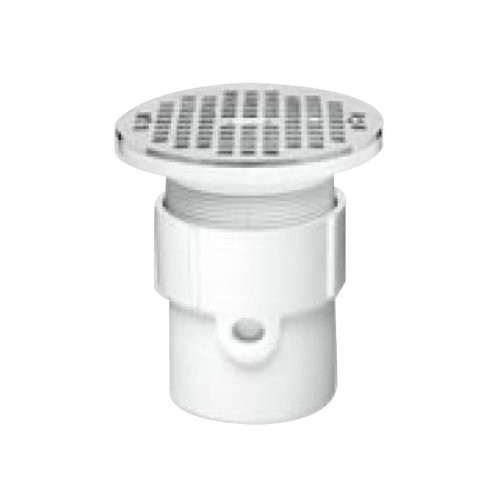 Oatey 72059 PVC Hub Base General Purpose Drain with 5-Inch NI Grate, 4-Inch