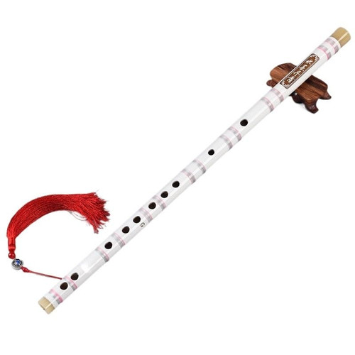 Flute Beginner Adult Zero Basic Instrument Section 1 Kuzhu Flute Student Practice Beginners Bamboo Flute (Color : White G)