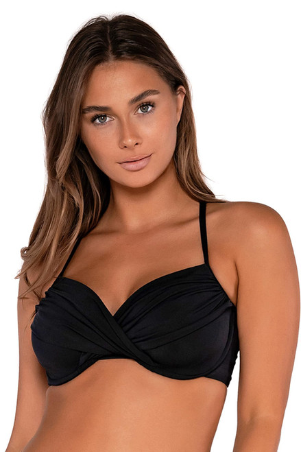 Crossroads Underwire Women's Swimsuit Bikini Top with Unpadded Cups, Black, 40F/38G/36H Crossroads Underwire Women's Swimsuit Bikini Top with Unpadded Cups, Black, 40F/38G/36H