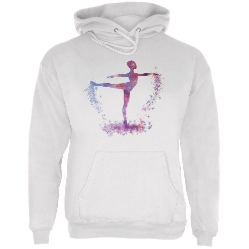 Galaxy Ballarina Dancer White Adult Hoodie - X-Large