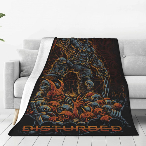 Rock Disturbeds Band Home Living Room Bedroom Sofa Study Office Single Side Printing Trendy Comfortable Throw Blanket 80"x60"