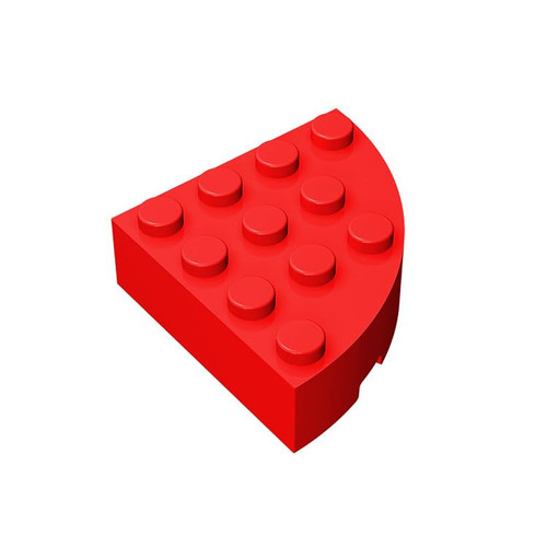 Classic Bulk Brick Block, Round Corner 4x4 Full Brick, 200 Pcs Building Brick Red, Compatible with Lego Parts and Pieces 2577(Colour:Red)