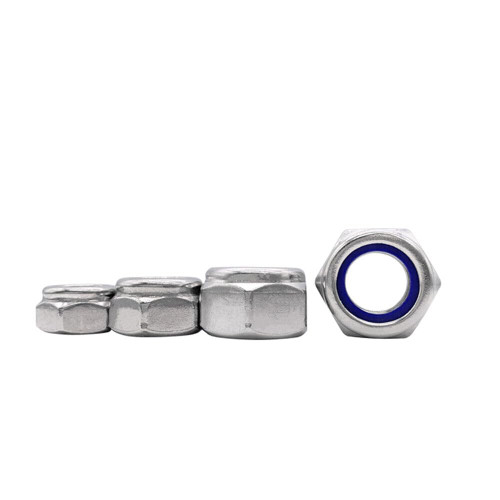 Fine Thread 304 Stainless Steel DIN985 Nylon Insert Lock Nut Hex Nylock Nut (M18 x 1.5mm,10)