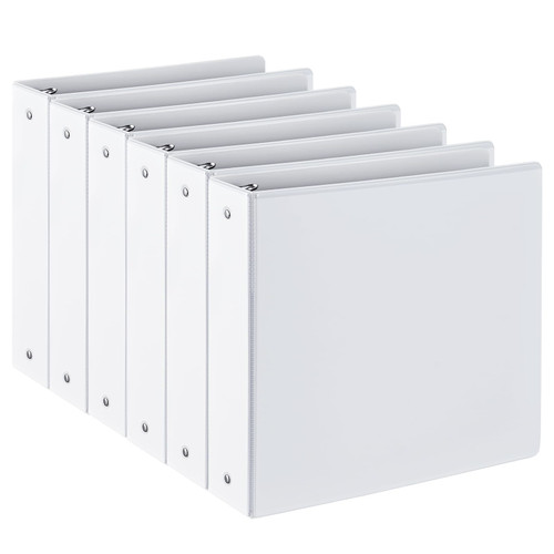 2-inch 3 Ring Binder with 2 Interior Pockets, Heavy Duty 2'' Binders Holds US Letter Size 8.5'' x 11'' Paper - Versatile Binders for Office, Home, and School Use, 6 Pack (White)