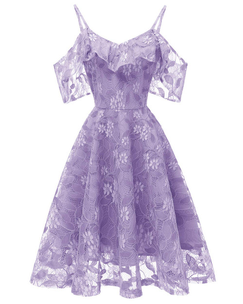 Womens Vintage Lace Floral Wedding Party Dress Short Aline Cocktail Swing Dress (X-Large, Lavender) Womens Vintage Lace Floral Wedding Party Dress Short Aline Cocktail Swing Dress (X-Large, Lavender)