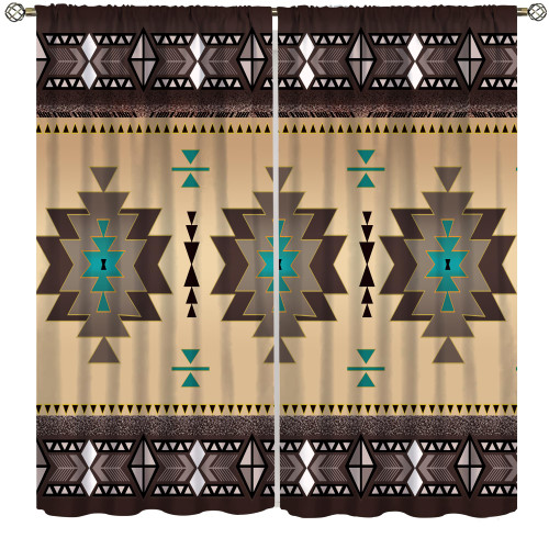 Southwestern Tribal Aztec Curtains for Living Room, Geometric Diamond Patterned Native American Window Treatments Bedroom Home Decor, Ethnic Western Boho Red Drapes,55x63 Inch
