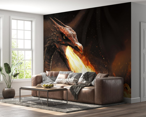 Fiery Dragon Wallpaper, Self Adhesive Wall Mural, Removable Wallpaper, Vinyl Wall Art, Wall Mural Living room-125cm x 87cm (49.2" x 34.2")