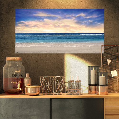 PT10848-32-16 Clear Blue Sky and Ocean at Sunset-Extra Large Seascape Art Canvas-32X16, 32x16 PT10848-32-16 Clear Blue Sky and Ocean at Sunset-Extra Large Seascape Art Canvas-32X16, 32x16