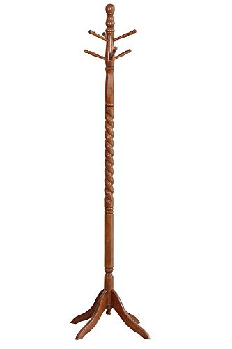 TTP Furnish Solid Wood Coat Rack / Twisted Coat Rack, Espresso