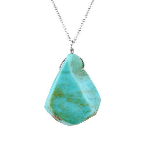 Turquoise Pendant Necklace for Women, December Birthstone, Natural Raw Gemstone Rough Dainty Handmade Jewelry, Chakra Energy Healing Crystals, 925 Sterling Silver Chain 20 inch Turquoise Pendant Necklace for Women, December Birthstone, Natural Raw Gemstone Rough Dainty Handmade Jewelry, Chakra Energy Healing Crystals, 925 Sterling Silver Chain 20 inch