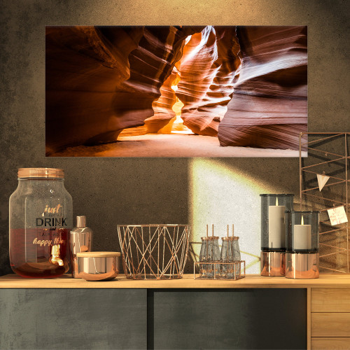 PT8809-32-16 Antelope Canyon in Sunshine-Landscape Photo Canvas Art Print-32x16, 32x16, Yellow PT8809-32-16 Antelope Canyon in Sunshine-Landscape Photo Canvas Art Print-32x16, 32x16, Yellow