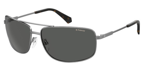 Men's PLD 2101/S Caravan Sunglasses, Dark Ruthenium/Polarized Gray, 63mm,14mm