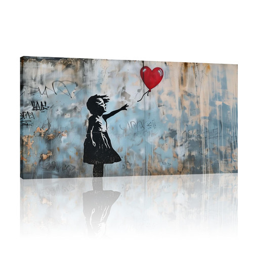 Large Wall Art, banksy print Wall Art Decor, Banksy Girl Balloons, Street Graffiti Canvas artwork Poster Pop Art Decor 75x150cm(29.5x59in) No frame Large Wall Art, banksy print Wall Art Decor, Banksy Girl Balloons, Street Graffiti Canvas artwork Poster Pop Art Decor 75x150cm(29.5x59in) No frame