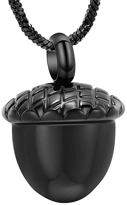Cremation Necklace for Ashes Urn Necklace Ashes Pendant Stainless Steel Acorn Urn Small Box Ashes Souvenir Memorial Jewelry-Black Cremation Necklace for Ashes Urn Necklace Ashes Pendant Stainless Steel Acorn Urn Small Box Ashes Souvenir Memorial Jewelry-Black