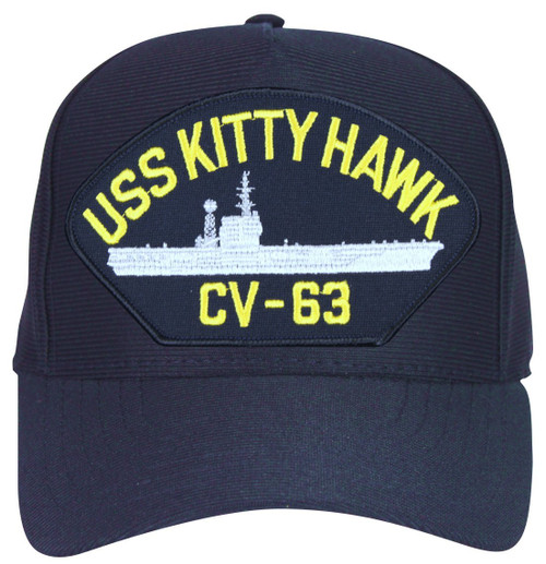 USS Kitty Hawk CV-63 Ships Ball Cap with Custom Back Text USS Kitty Hawk CV-63 Ships Ball Cap with Custom Back Text