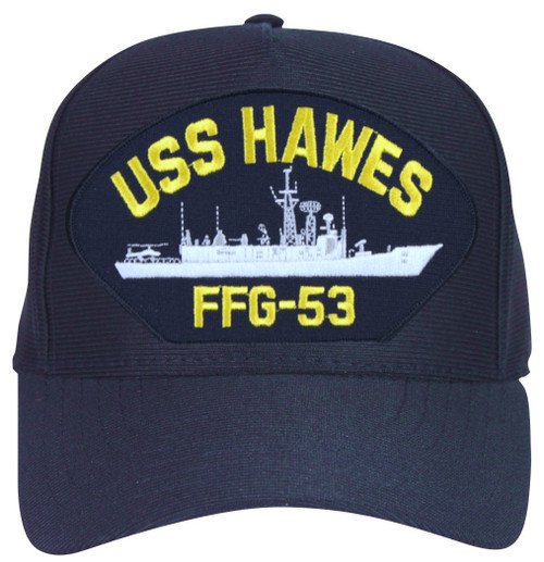 USS Hawes FFG-53 Ship Cap with Custom Back Text USS Hawes FFG-53 Ship Cap with Custom Back Text