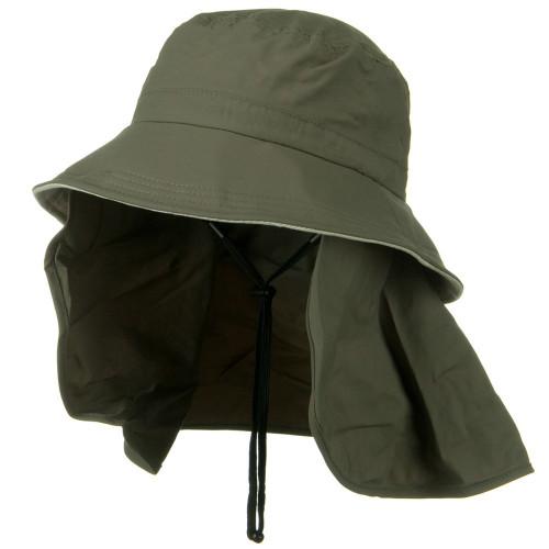 UV 50+ Talson Removable Flap UV Bucket Hat - Olive