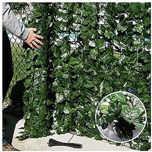 Artificial Faux Ivy Hedge Grass Wall Panel Artificial Privacy Hedge Screen Artificial Garden Plant Fence Artificial Ivy Privacy Fence Screen Decorative Fences Decorative Wall 812(Color:Gr