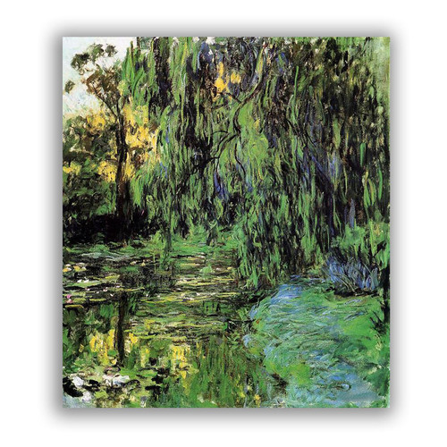Weeping Willow and Water-Lily Pond By Claude Monet Oil Painting Reproductions Canvas Prints Impressionist Poster Artwork Canvas Wall Art For Living Room 70x88cm Frameless