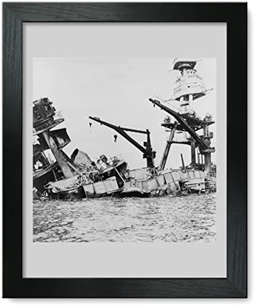 Framed Print 12x15: Wreckage of USS Arizona, Pearl Harbor, Hawaii, December 7, 1941 Framed Print 12x15: Wreckage of USS Arizona, Pearl Harbor, Hawaii, December 7, 1941