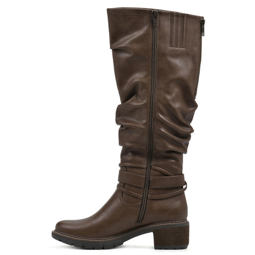 Women's Shoes Crammers Stack-Heeled Tall Boot, Chestnut/Smooth, 6 M