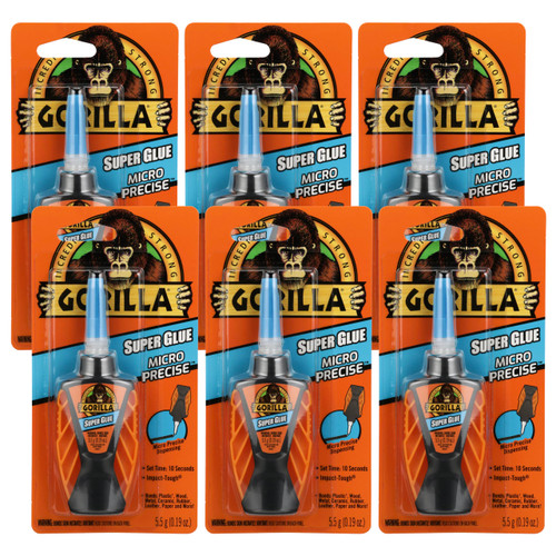 Micro Precise Super Glue, 5.5 Gram, Clear, (Pack of 6)