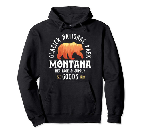 Glacier National Park Shirt Women Men Bear Forest Montana Pullover Hoodie