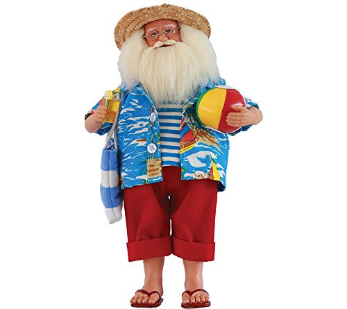 Santa's Workshop 8633 Beach Time Santa Figurine, 15"
