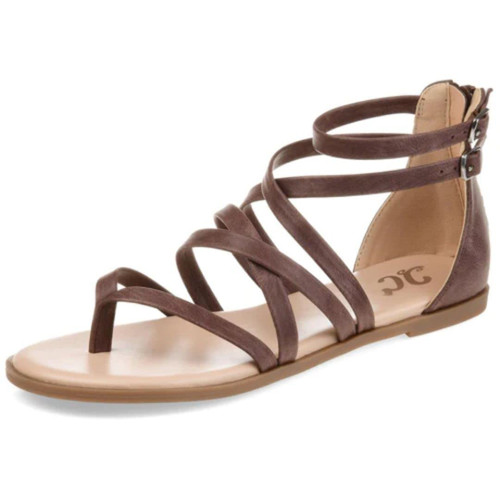 Womens Zailie Gladiator Sandals with Caged Multi-Strap Design and Tru Comfort Foam Footbed, Brown, 7
