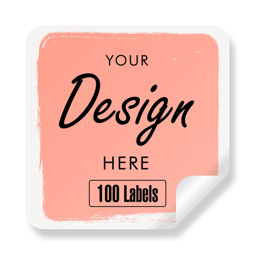 Custom Stickers Personalized Labels - Customized Stickers with Any Design Image Logo Text,Custom Thank You Label Stickers,Custom Stickers for Business Logo,100 Labels (Square,4.5"x4.5")