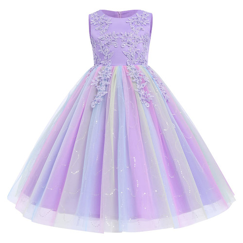 Flower Girls Dress Sequin Embroidery Floral Lace Beaded Wedding Dress Bridesmaid Pageant Birthday Party Tulle Princess Long Formal Prom Gown First Communion Dance Maxi Dress Rainbow Purple 7-8 Years Flower Girls Dress Sequin Embroidery Floral Lace Beaded Wedding Dress Bridesmaid Pageant Birthday Party Tulle Princess Long Formal Prom Gown First Communion Dance Maxi Dress Rainbow Purple 7-8 Years