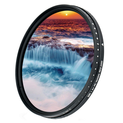 62mm ND Filter ND2-2000 VND Variable Neutral Density Adjustable Fader for Nikon Nikkor Z 35mm f1.8 S, Sony E 10-18mm f4 OSS, Fujifilm XF 23mm f1.4 R Lens and Other Lenses with 62mm Filter Thread
