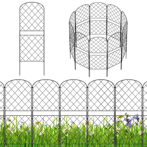 Decorative Garden Fence 10Pack, 10.83ft (L) x 38.78in (H) Animal Barrier Fencing for Dog, Rustproof Metal Wire Flower Edging Border for Yard Outside Patio Landscape Decor, Arched Decorative Garden Fence 10Pack, 10.83ft (L) x 38.78in (H) Animal Barrier Fencing for Dog, Rustproof Metal Wire Flower Edging Border for Yard Outside Patio Landscape Decor, Arched