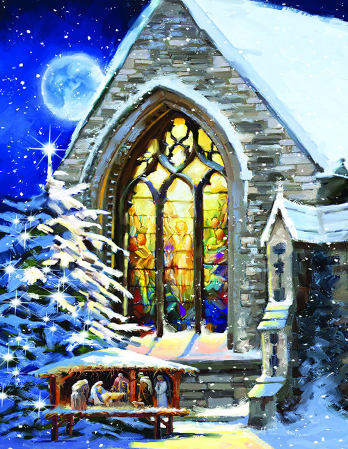 Christmas Manger (Large Piece) 1000 Piece Jigsaw Puzzle by