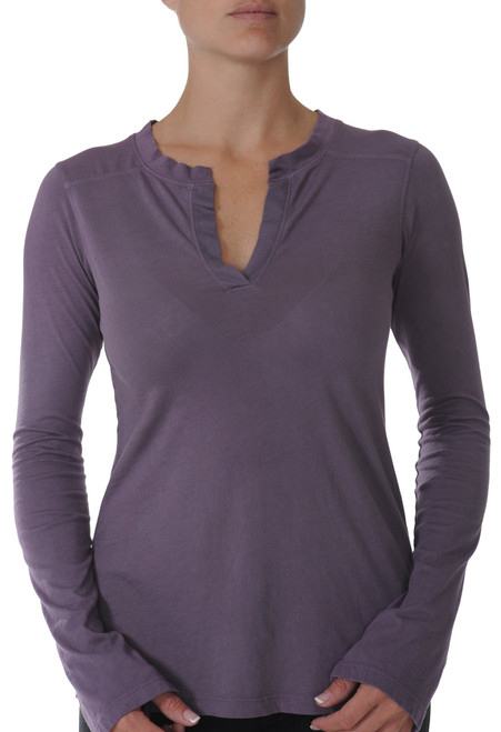 Organic Pima Long Sleeve Henley (Vintage Violet, Medium)