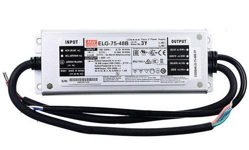 Meanwell ELG-75-48B 48V 1.6A 77W Constant Voltage + Constant Current LED Driver