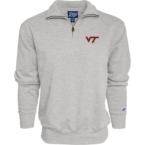 Men's Virginia Tech Hokies Quarter Zip Sweatshirt Icon Grey, Grey, X-Large