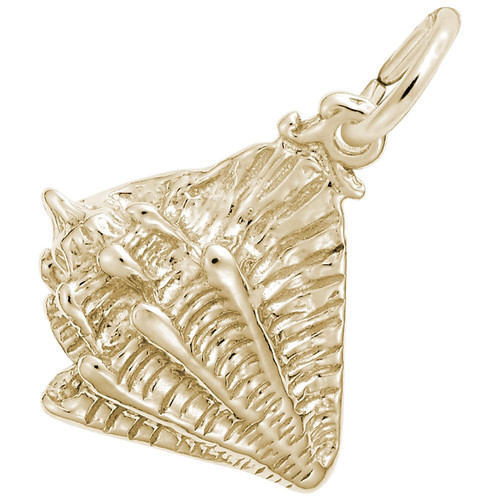 Gold Plated Sterling Silver Conch Shell Charm Pendant