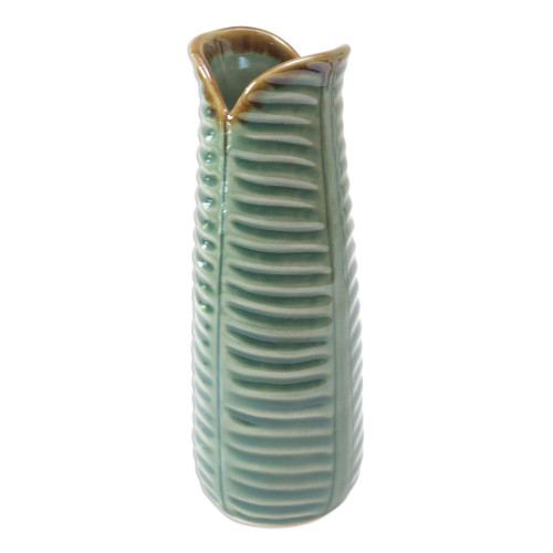 Leaf and Tree Ceramic Vase, Green, Nature Speaks' (Pair)