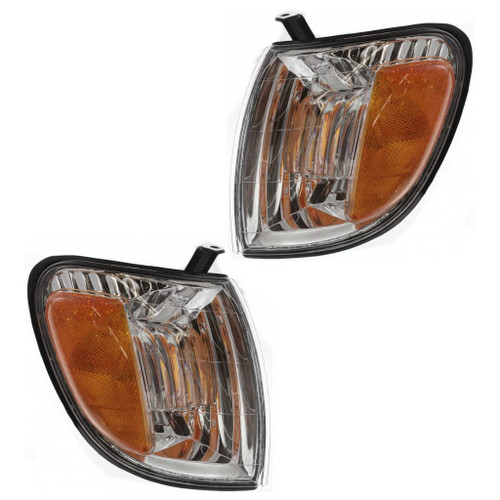 For Toyota Tundra 2000 01 02 03 2004 Turn Signal/Corner Light Assembly Driver and Passenger Side | Pair | Front | Replacement For TO2530135, TO2531135 | 815200C010, 815100C010