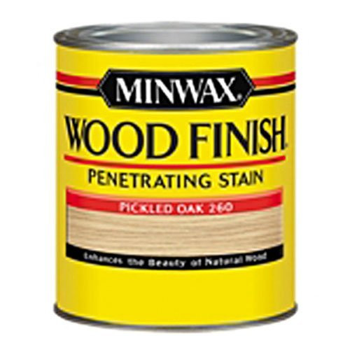 Minwax 226004444  Wood Finish Penetrating Interior Wood Stain, 1/2 pint, Pickled Oak